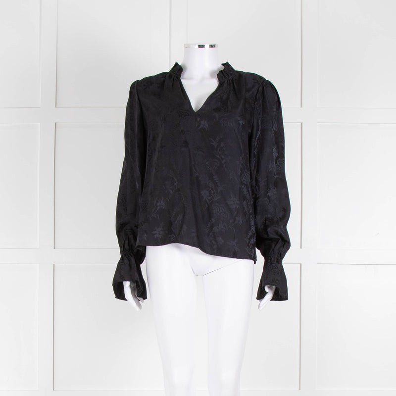 Paige Black Frill Collar Top