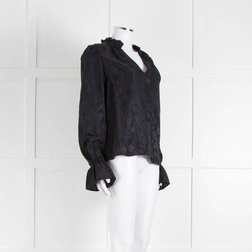 Paige Black Frill Collar Top