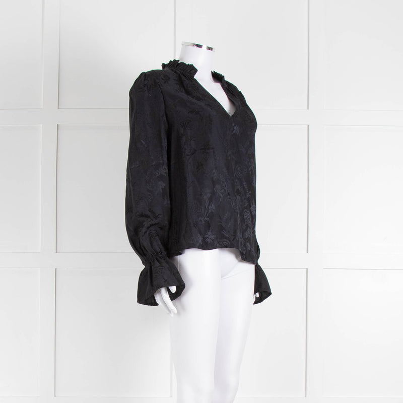 Paige Black Frill Collar Top