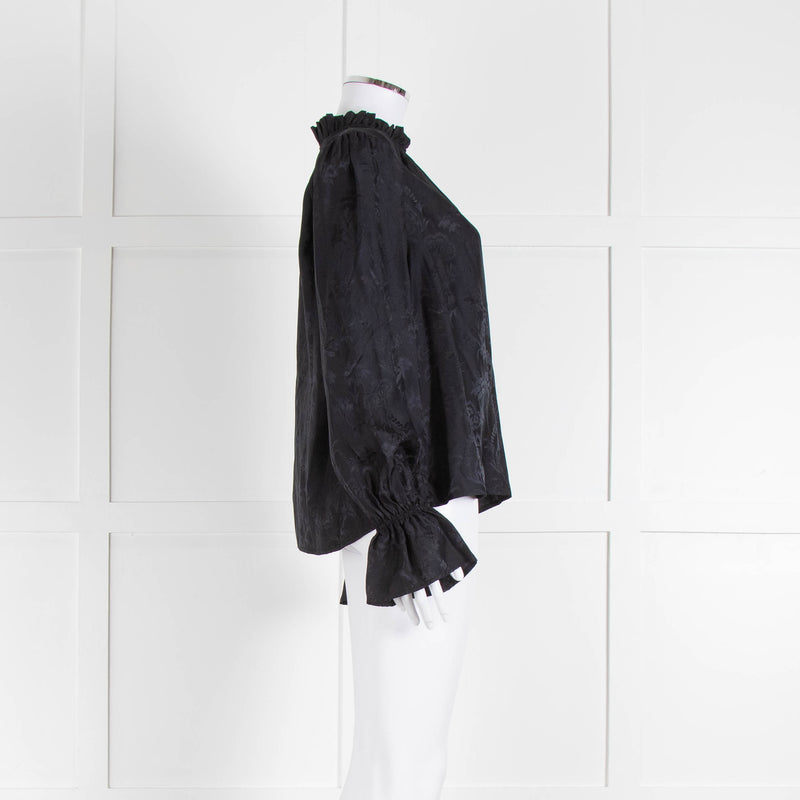 Paige Black Frill Collar Top