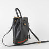 Gucci Black Leather Ophidia Small Bucket Bag