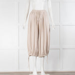 Toteme Beige Gathered Jersey Trousers