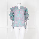 Paul & Joe Sister Turqouise and Pink Paisley Floral Shirt