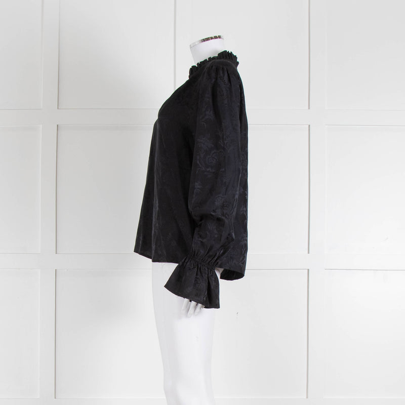 Paige Black Frill Collar Top