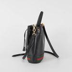 Gucci Black Leather Ophidia Small Bucket Bag