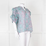 Paul & Joe Sister Turqouise and Pink Paisley Floral Shirt