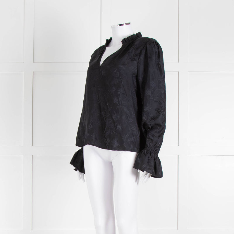 Paige Black Frill Collar Top