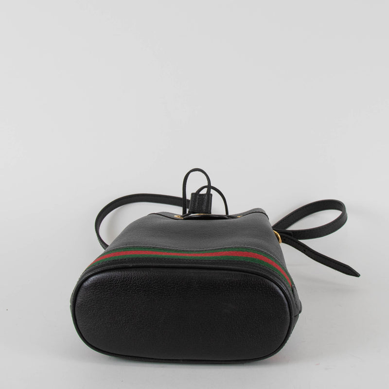 Gucci Black Leather Ophidia Small Bucket Bag