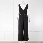 Tory Burch Black Gold Button Sleeveless Jumpsuit