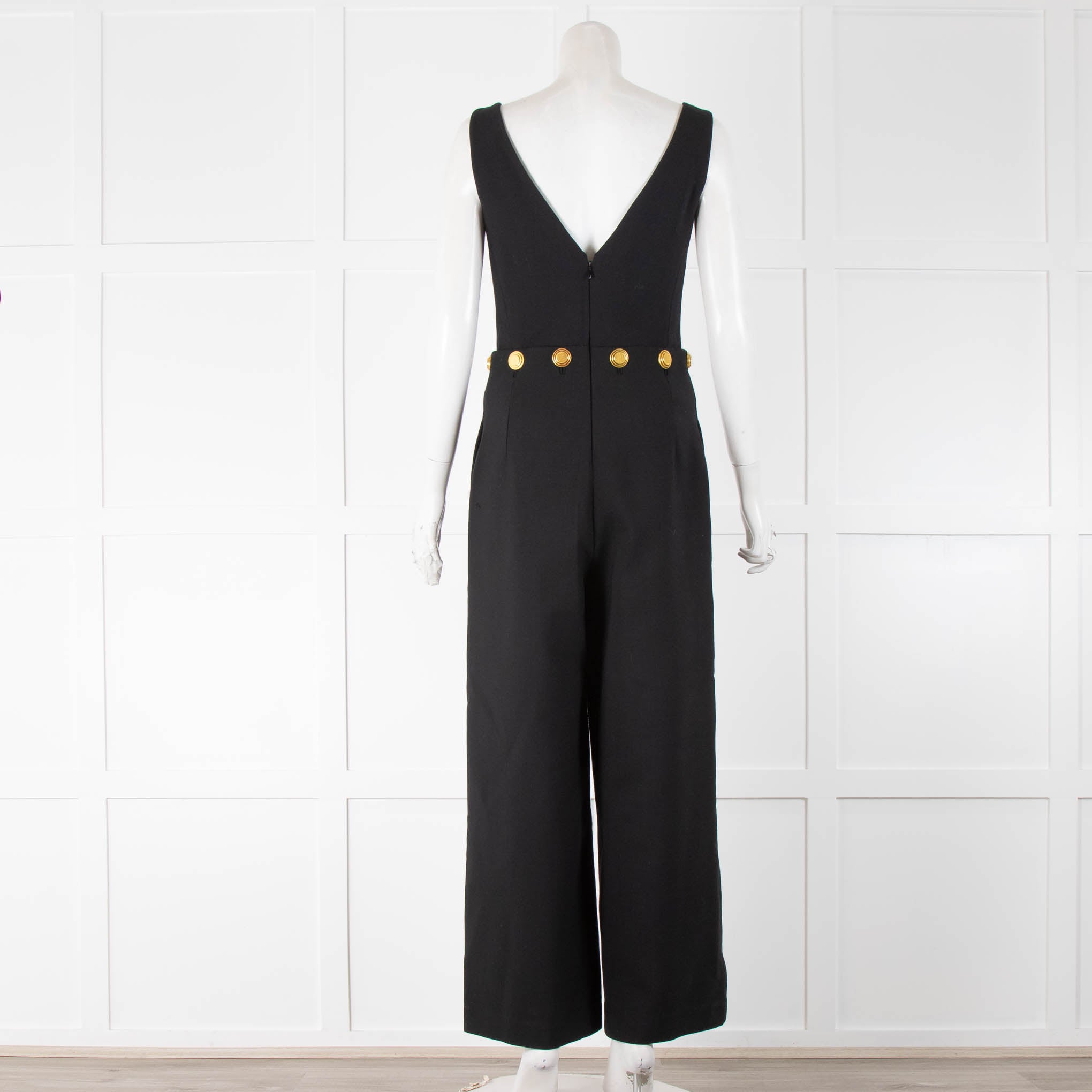Tory Burch Black Gold Button Sleeveless Jumpsuit Phoenix Style