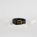 The Row Black Classic Belt with Gold Buckle