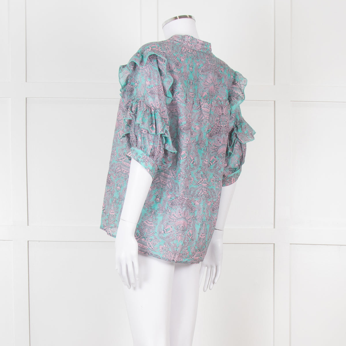 Paul & Joe Sister Turqouise and Pink Paisley Floral Shirt