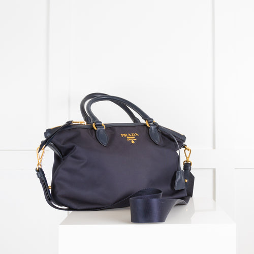 Prada Navy Blue Nylon Tote