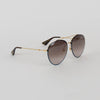 Gucci Gold Blue Glitter Trim Aviator Sunglasses