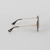 Gucci Gold Blue Glitter Trim Aviator Sunglasses