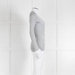 Ralph Lauren Silver Cable Knit Cardigan