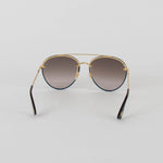 Gucci Gold Blue Glitter Trim Aviator Sunglasses