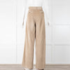 Weekend Max Mara Beige Corduroy Wide Leg Trousers