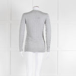Ralph Lauren Silver Cable Knit Cardigan