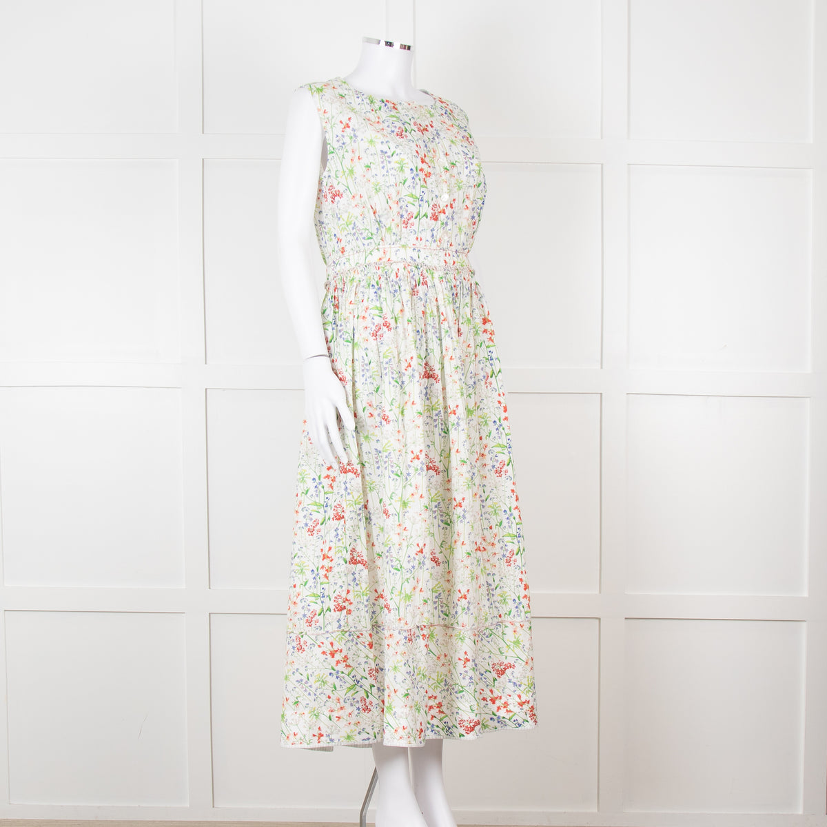 HIGH Wild Flower Print Sleeveless Cotton Dress