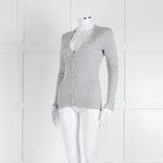 Ralph Lauren Silver Cable Knit Cardigan