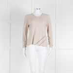 Fabiana Filippi Beige Cashmere Mix Jumper With Silver Bead Detail