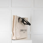 Jimmy Choo Cream Canvas Tote Shoulder Bag1