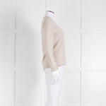 Fabiana Filippi Beige Cashmere Mix Jumper With Silver Bead Detail