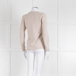 Fabiana Filippi Beige Cashmere Mix Jumper With Silver Bead Detail