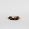 A.P.C Rosette Black Leather Thin Belt