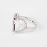 Unbranded 18ct White Gold Diamond Open Heart Ring