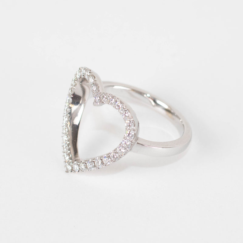 Unbranded 18ct White Gold Diamond Open Heart Ring