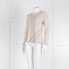 Fabiana Filippi Beige Cashmere Mix Jumper With Silver Bead Detail