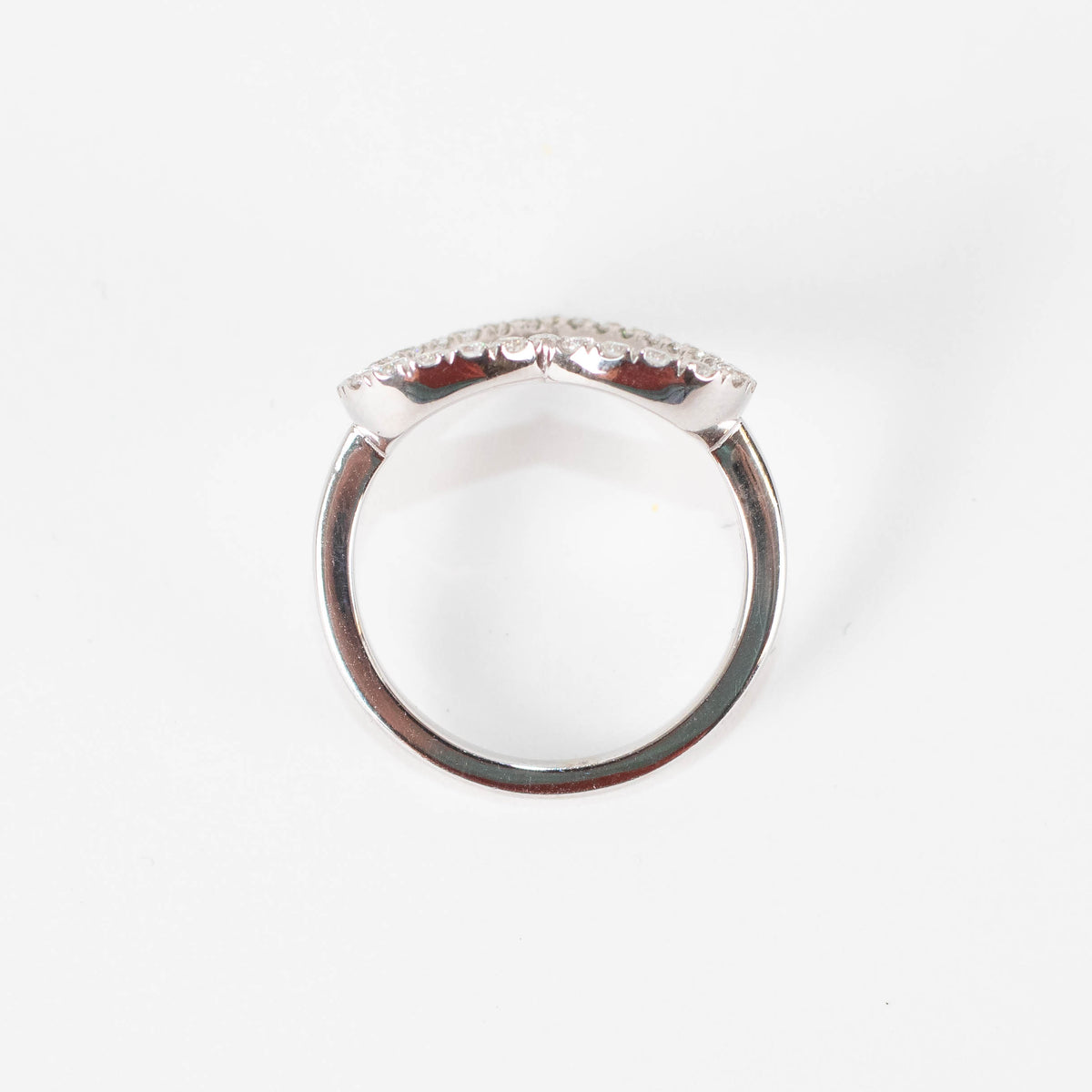 Unbranded 18ct White Gold Diamond Open Heart Ring
