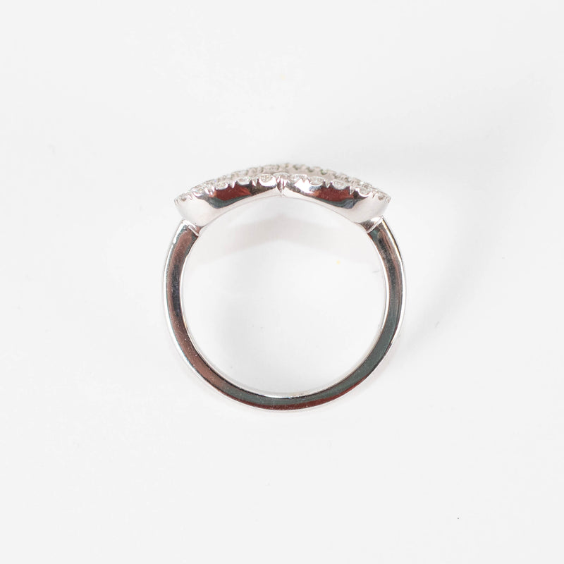 Unbranded 18ct White Gold Diamond Open Heart Ring