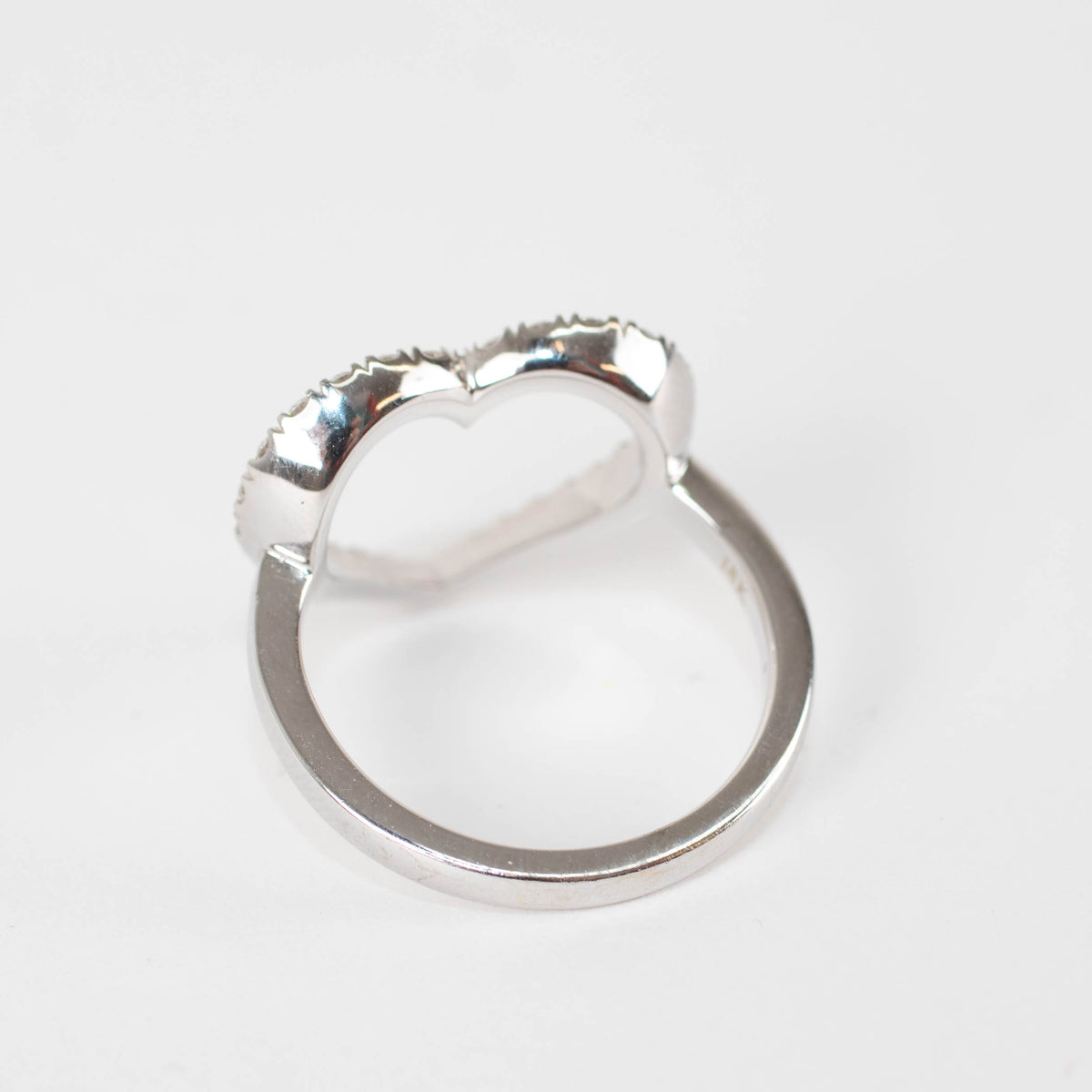 Unbranded 18ct White Gold Diamond Open Heart Ring