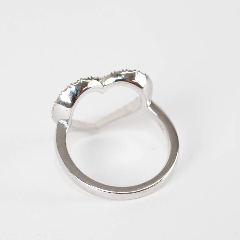 Unbranded 18ct White Gold Diamond Open Heart Ring