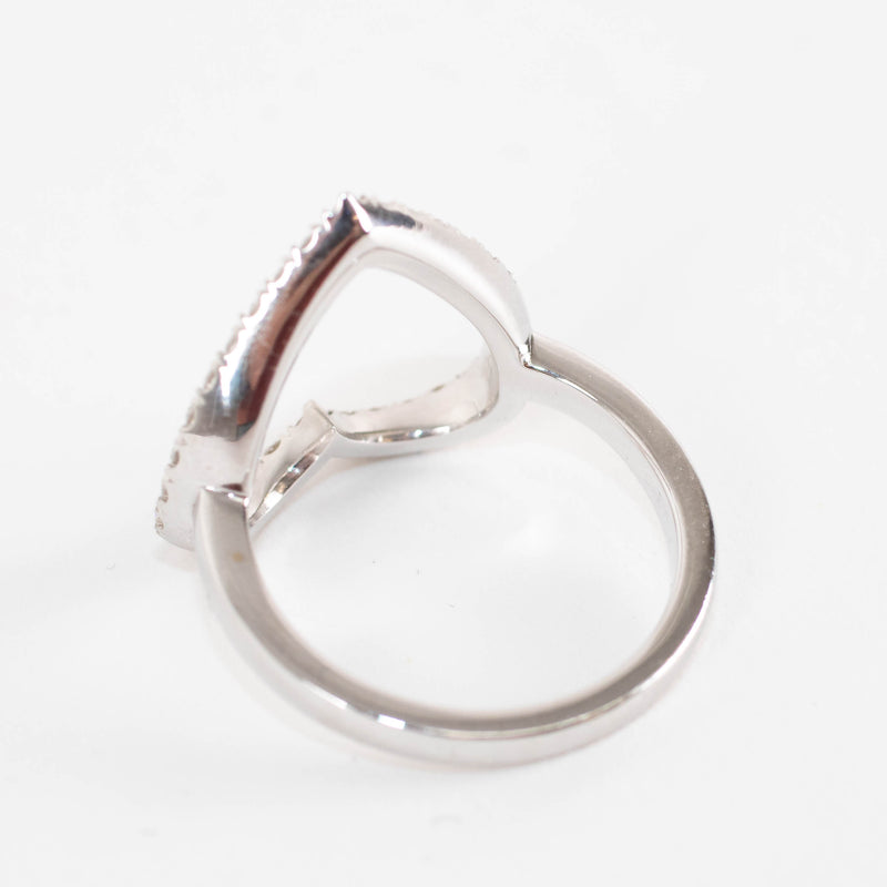 Unbranded 18ct White Gold Diamond Open Heart Ring