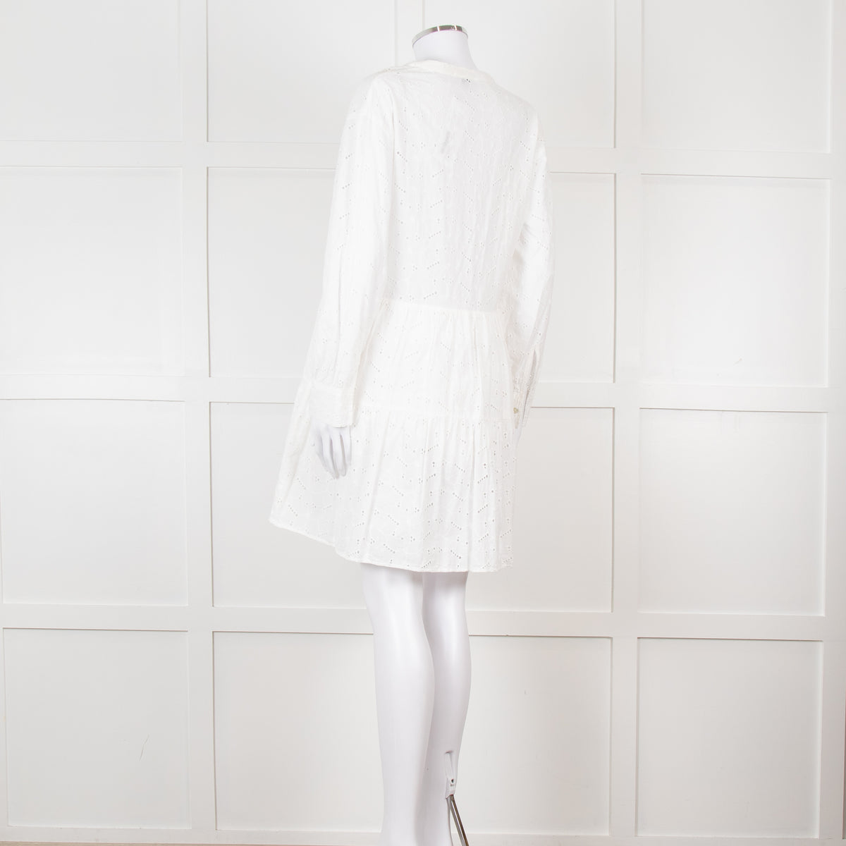 Rails White Cotton Broderie Tiered Mini Dress