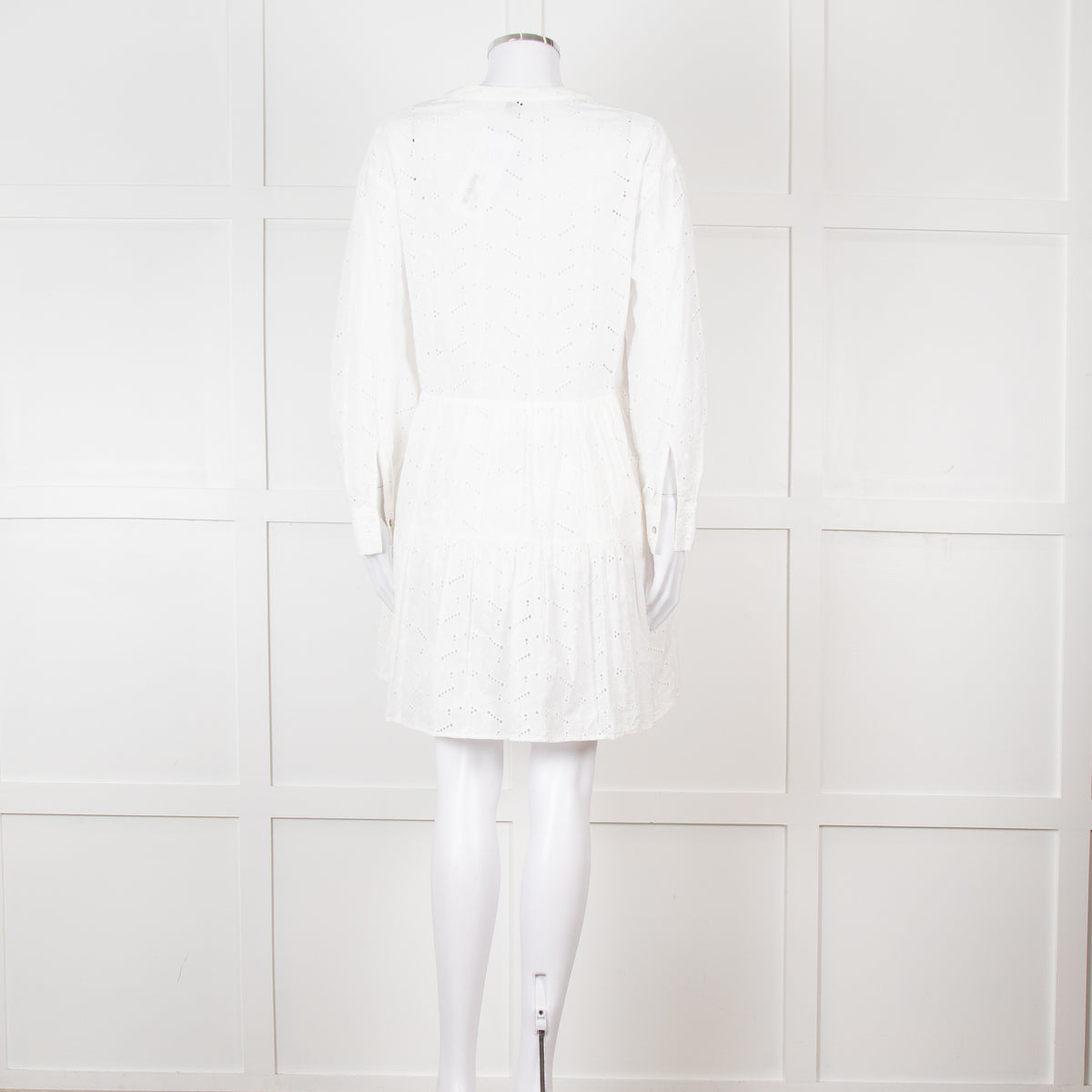 Rails White Cotton Broderie Tiered Mini Dress