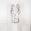 Jeff Beige and Black Patterned Linen Mini Dress
