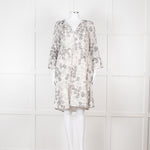 Jeff Beige and Black Patterned Linen Mini Dress