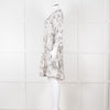 Jeff Beige and Black Patterned Linen Mini Dress