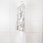 Jeff Beige and Black Patterned Linen Mini Dress