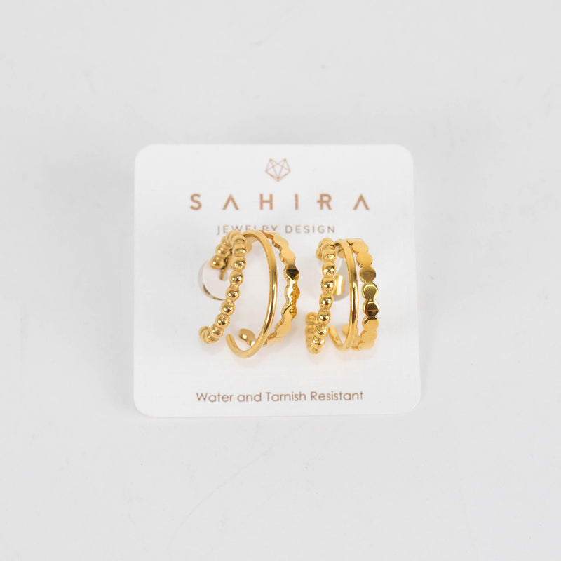 Sahira Gold Sienna Tri Hoop
