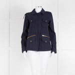 Katie & Jo Navy Blue Cotton Jacket With Orange Embroidered Back