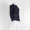 Katie & Jo Navy Blue Cotton Jacket With Orange Embroidered Back