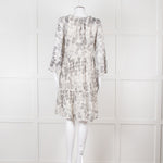 Jeff Beige and Black Patterned Linen Mini Dress