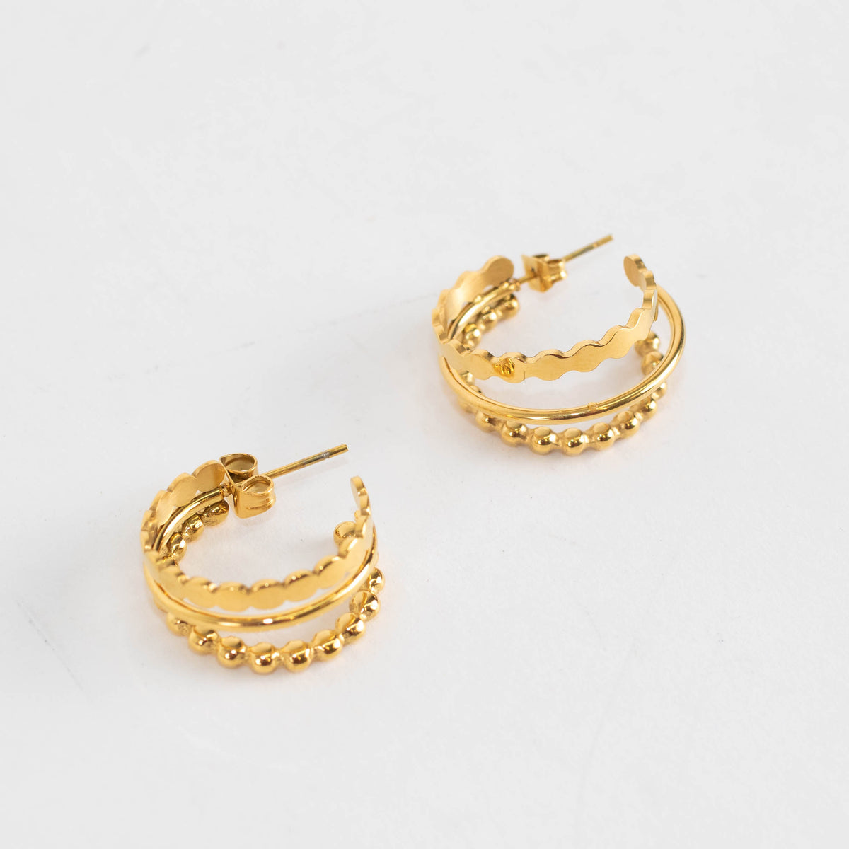 Sahira Gold Sienna Tri Hoop