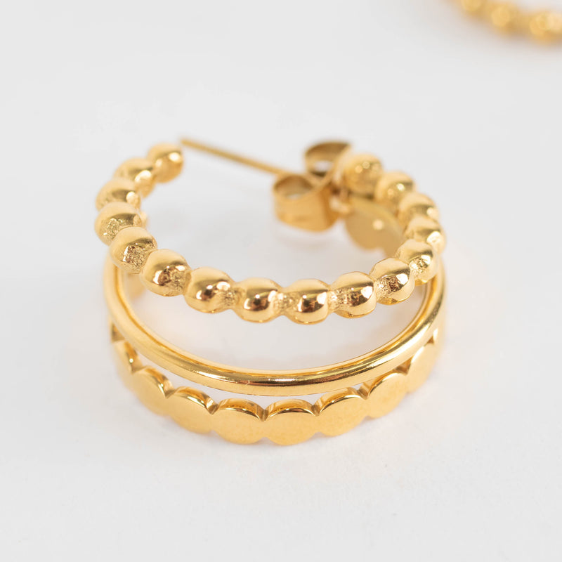 Sahira Gold Sienna Tri Hoop